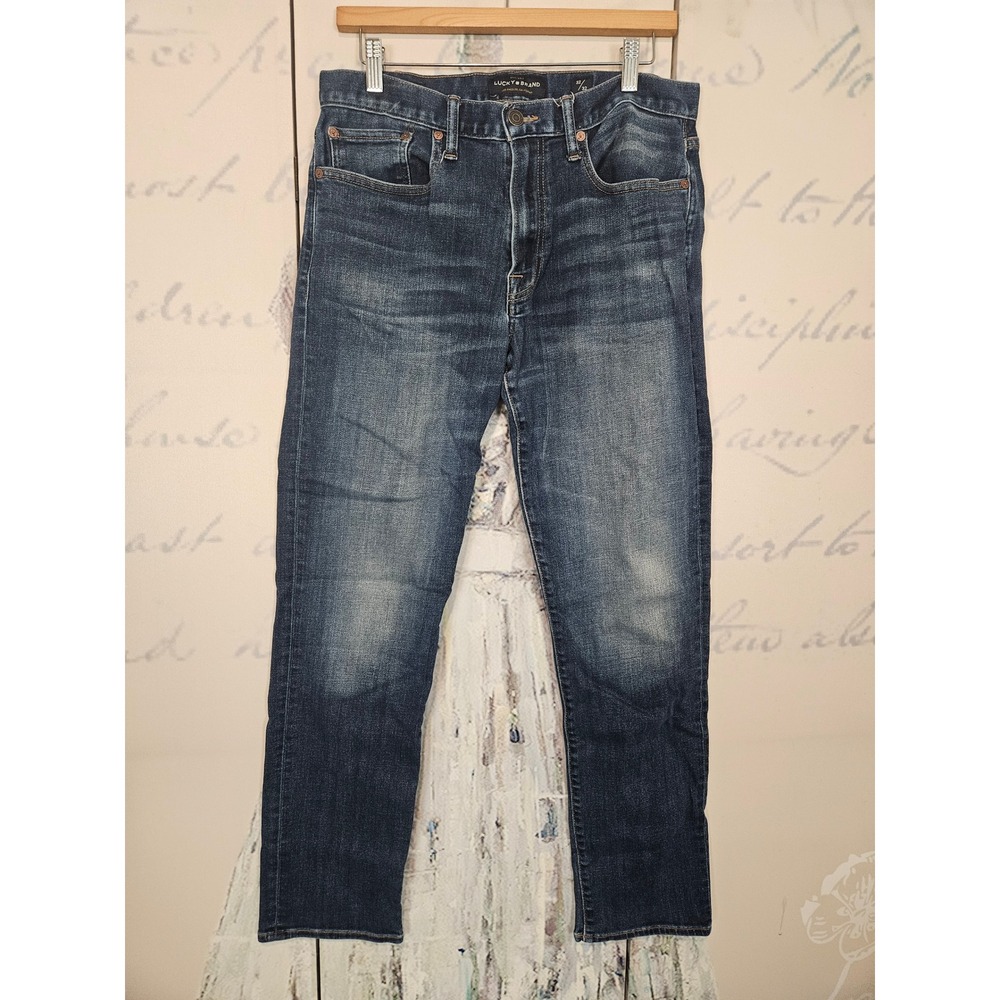 Lucky Brand 121 Slim Mens Jeans 32x32 Dark Wash Blue Denim Straight Leg Pants